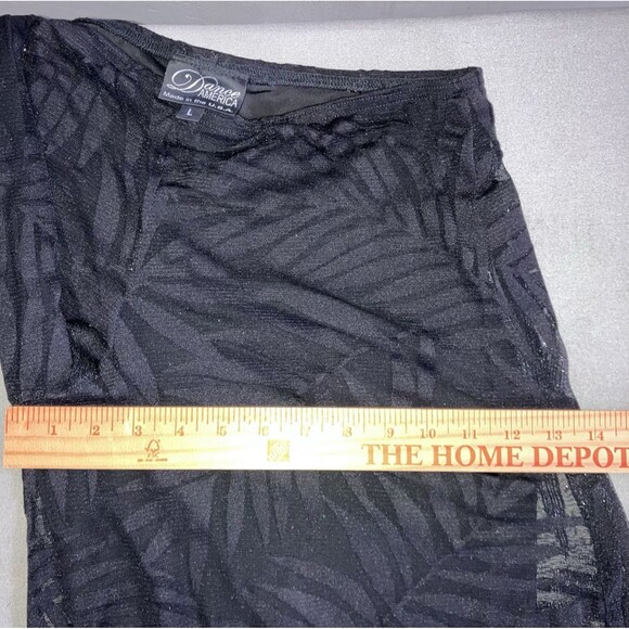 DANCE AMERICA L Wide Leg Black Lace Shimmery Dress Evening Pants Stretch Lined - Picture 6 of 8